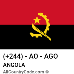 Angola Country and phone Codes : +244, AO, AGO