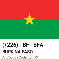 Burkina Faso Country and phone Codes : +226, BF, BFA Burkina Faso Country and phone Codes : +226, BF, BFA