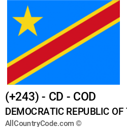 Democratic Republic of the Congo Country and phone Codes : +243, CD, COD Democratic Republic of the Congo Country and phone Codes : +243, CD, COD
