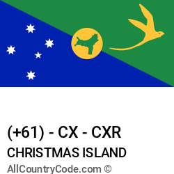 Christmas Island Country and phone Codes : +61, CX, CXR Christmas Island Country and phone Codes : +61, CX, CXR