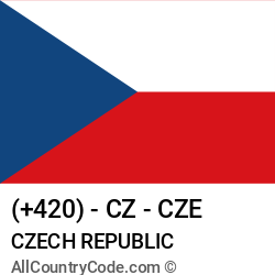 Czech Republic Country and phone Codes : +420, CZ, CZE
