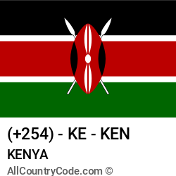 Kenya Country and phone Codes : +254, KE, KEN