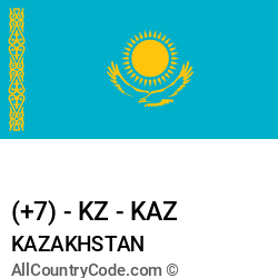 Kazakhstan Country and phone Codes : +7, KZ, KAZ