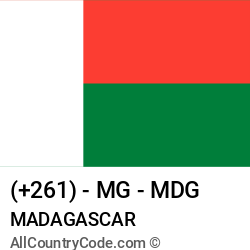 Madagascar Country and phone Codes : +261, MG, MDG Madagascar Country and phone Codes : +261, MG, MDG
