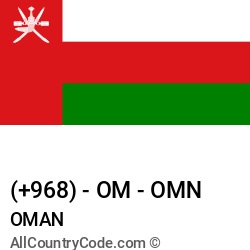 Oman Country and phone Codes : +968, OM, OMN