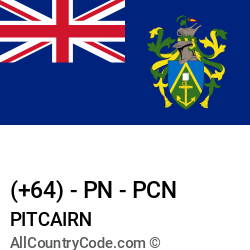 Pitcairn Country and phone Codes : +64, PN, PCN Pitcairn Country and phone Codes : +64, PN, PCN