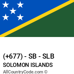 Solomon Islands Country and phone Codes : +677, SB, SLB Solomon Islands Country and phone Codes : +677, SB, SLB
