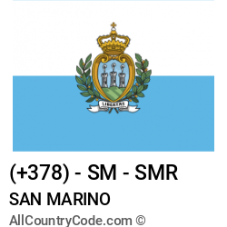 San Marino Country and phone Codes : +378, SM, SMR San Marino Country and phone Codes : +378, SM, SMR