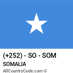 Somalia Country and phone Codes : +252, SO, SOM