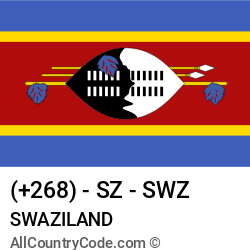 Swaziland Country and phone Codes : +268, SZ, SWZ Swaziland Country and phone Codes : +268, SZ, SWZ