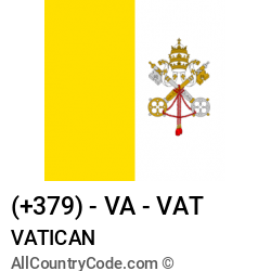 Vatican Country and phone Codes : +379, VA, VAT