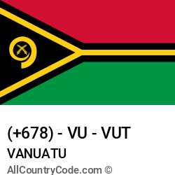 Vanuatu Country and phone Codes : +678, VU, VUT Vanuatu Country and phone Codes : +678, VU, VUT