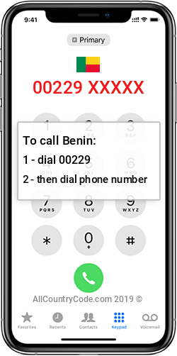 Benin 229 Country Code BJ BEN