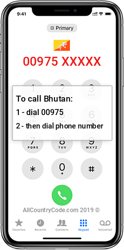 Bhutan 975 Country Code BT BTN