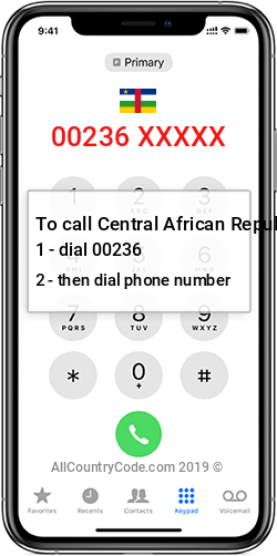 Central African Republic 236 Country Code CF CAF Central African Republic 236 Country Code CF CAF