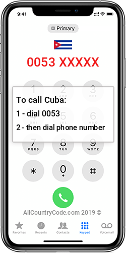 Cuba 53 Country Code CU CUB