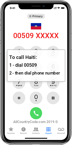 Haiti 509 Country Code HT HTI