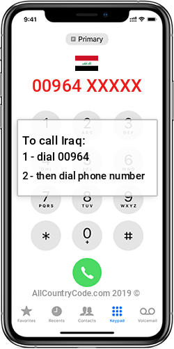 Iraq 964 Country Code IQ IRQ