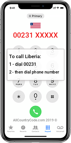 Liberia 231 Country Code LR LBR