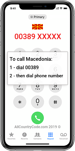 Macedonia 389 Country Code MK MKD