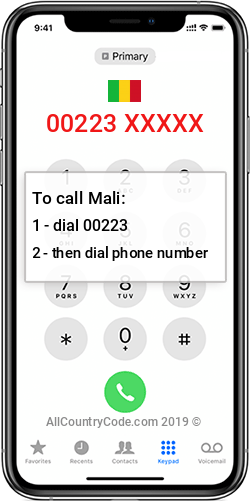Mali 223 Country Code ML MLI Mali 223 Country Code ML MLI