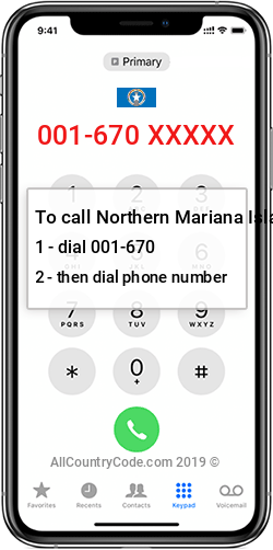 Northern Mariana Islands 1-670 Country Code MP MNP