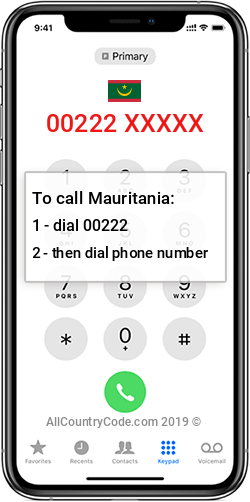 Mauritania 222 Country Code MR MRT