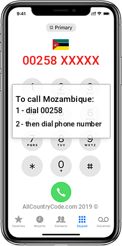Mozambique 258 Country Code MZ MOZ Mozambique 258 Country Code MZ MOZ