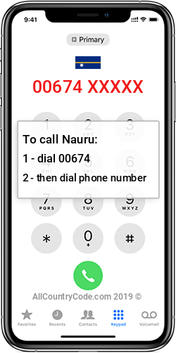 Nauru 674 Country Code NR NRU