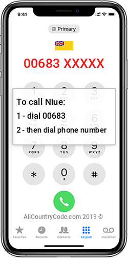 Niue 683 Country Code NU NIU Niue 683 Country Code NU NIU