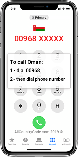 Oman 968 Country Code OM OMN