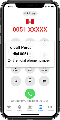 Peru 51 Country Code PE PER Peru 51 Country Code PE PER
