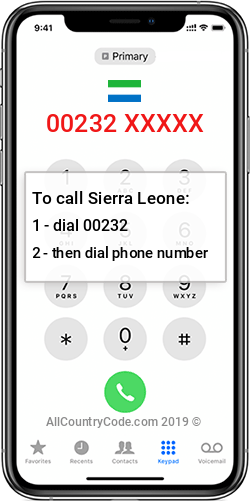 Sierra Leone 232 Country Code SL SLE Sierra Leone 232 Country Code SL SLE