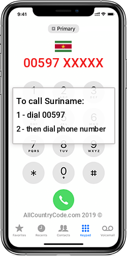 Suriname 597 Country Code SR SUR