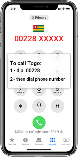 Togo 228 Country Code TG TGO Togo 228 Country Code TG TGO