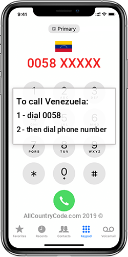 Venezuela 58 Country Code VE VEN