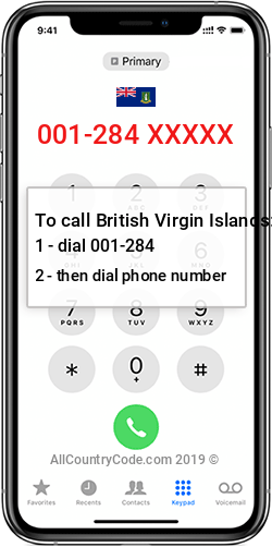 British Virgin Islands 1-284 Country Code VG VGB