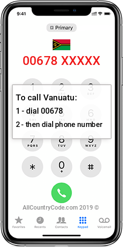 Vanuatu 678 Country Code VU VUT Vanuatu 678 Country Code VU VUT