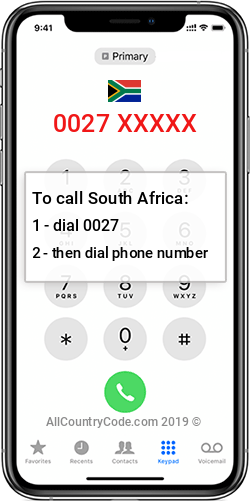 South Africa 27 Country Code ZA ZAF South Africa 27 Country Code ZA ZAF